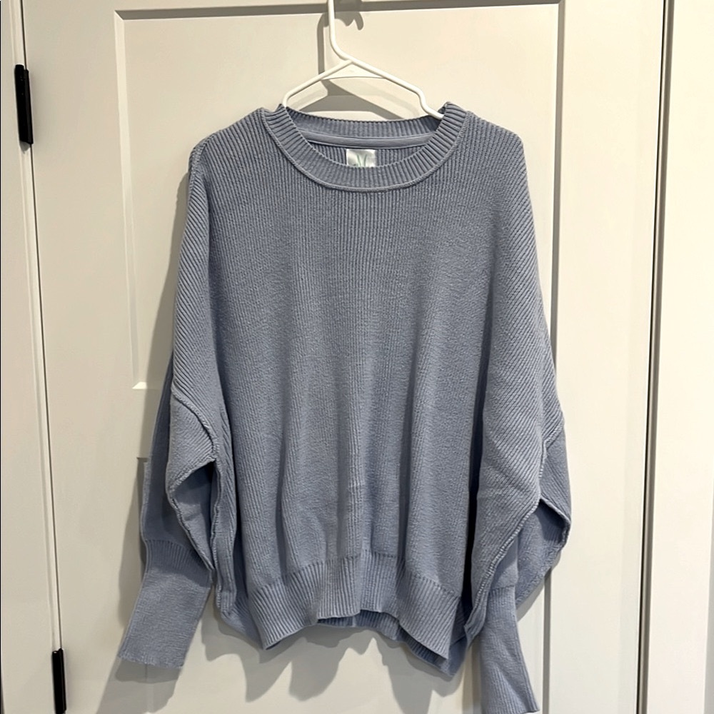 Shop The Mint Blue Crew Neck Sweater Soft Knit Oversized